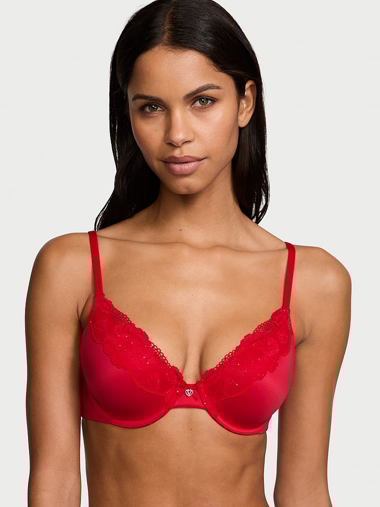 Body by Victoria Lace-Trim Lightly Lined Full-Coverage Bra Lace Trim