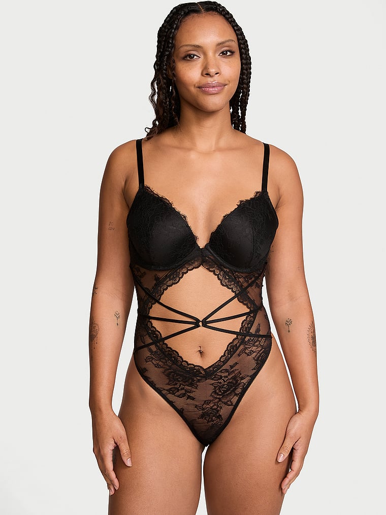 Very Sexy Rose Lace Strappy Teddy