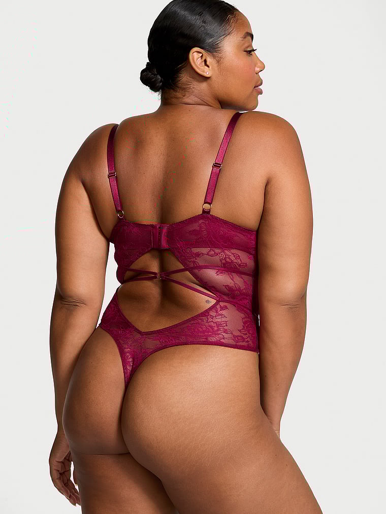 Very Sexy Rose Lace Strappy Teddy