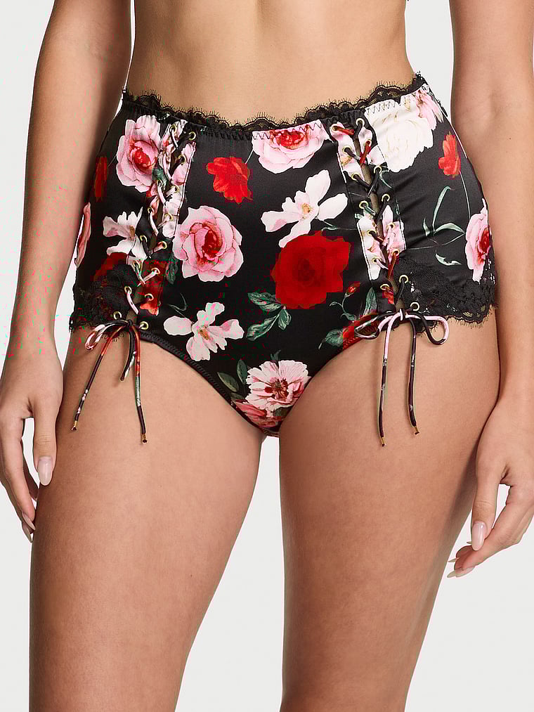 Very Sexy Atelier Victoria's Secret Satin Lace-Trim High-Waist Brief Panty