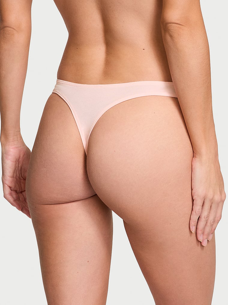 Victoria's Secret Stretch Cotton High-Leg Scoop Thong Panty Smooth