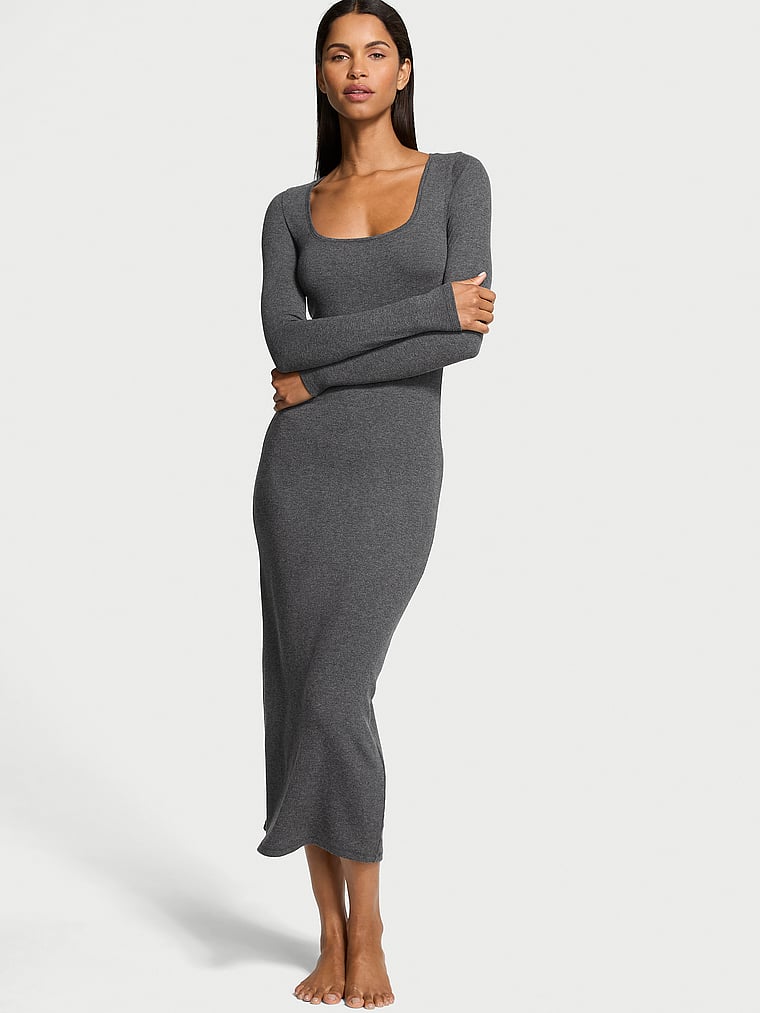 Victoria's Secret Ribbed Modal Long-Sleeve Slip Dress