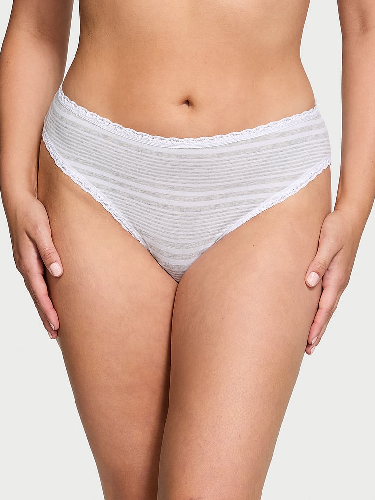 The Lacie Lace-Trim Cotton High-Leg Brief Panty Smooth