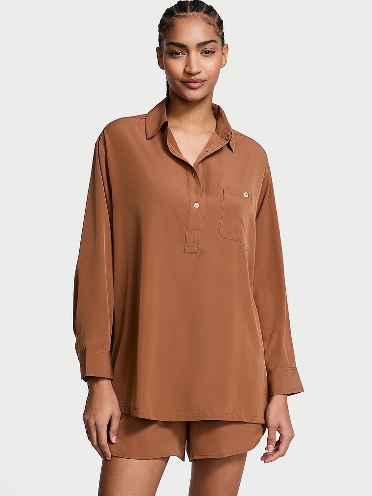 Victoria's Secret Luxe Crepe Short Pajama Set