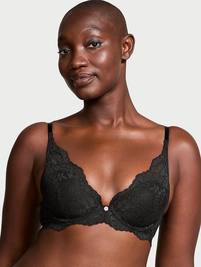Dream Angels Lace Lightly Lined Plunge Bra Lace