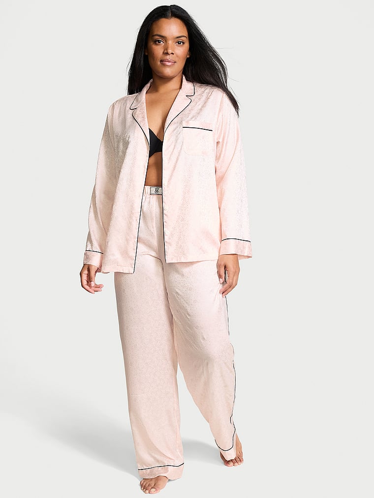 Victoria's Secret Glazed Satin Dew Drop Long Pajama Set
