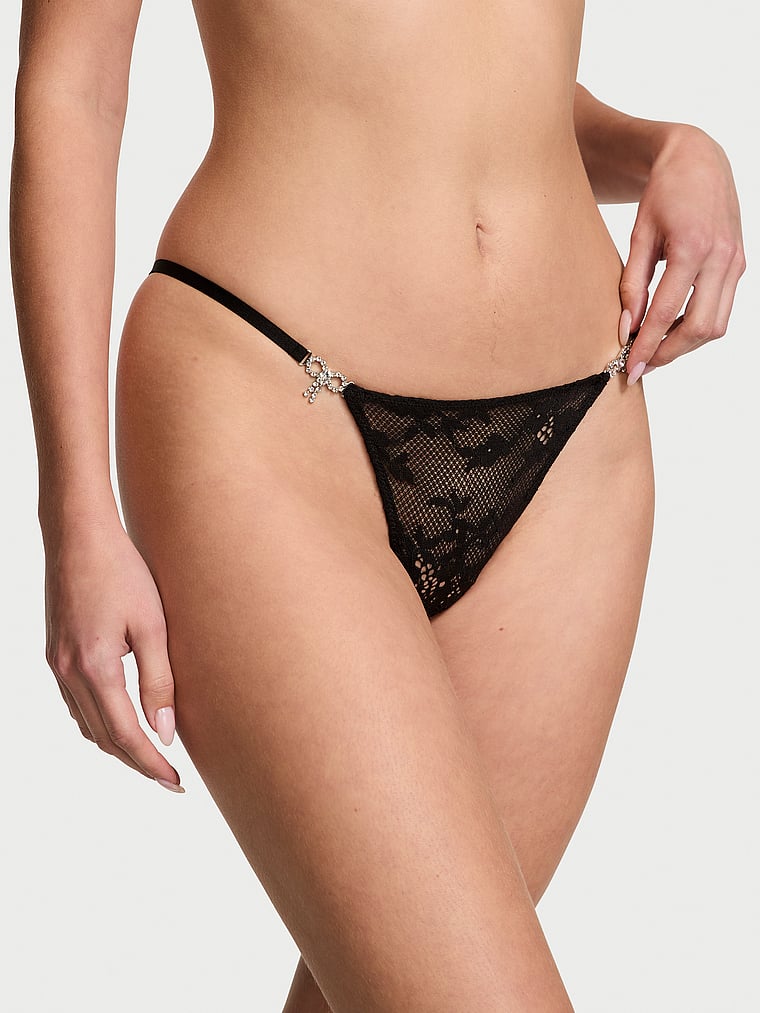 Dream Angels Twinkle Bow Lace Thong Panty Twinkle Lace