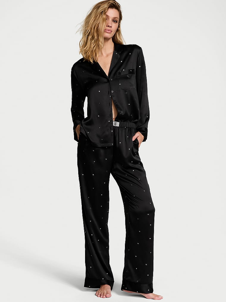 Victoria's Secret Glazed Satin Dew Drop Long Pajama Set