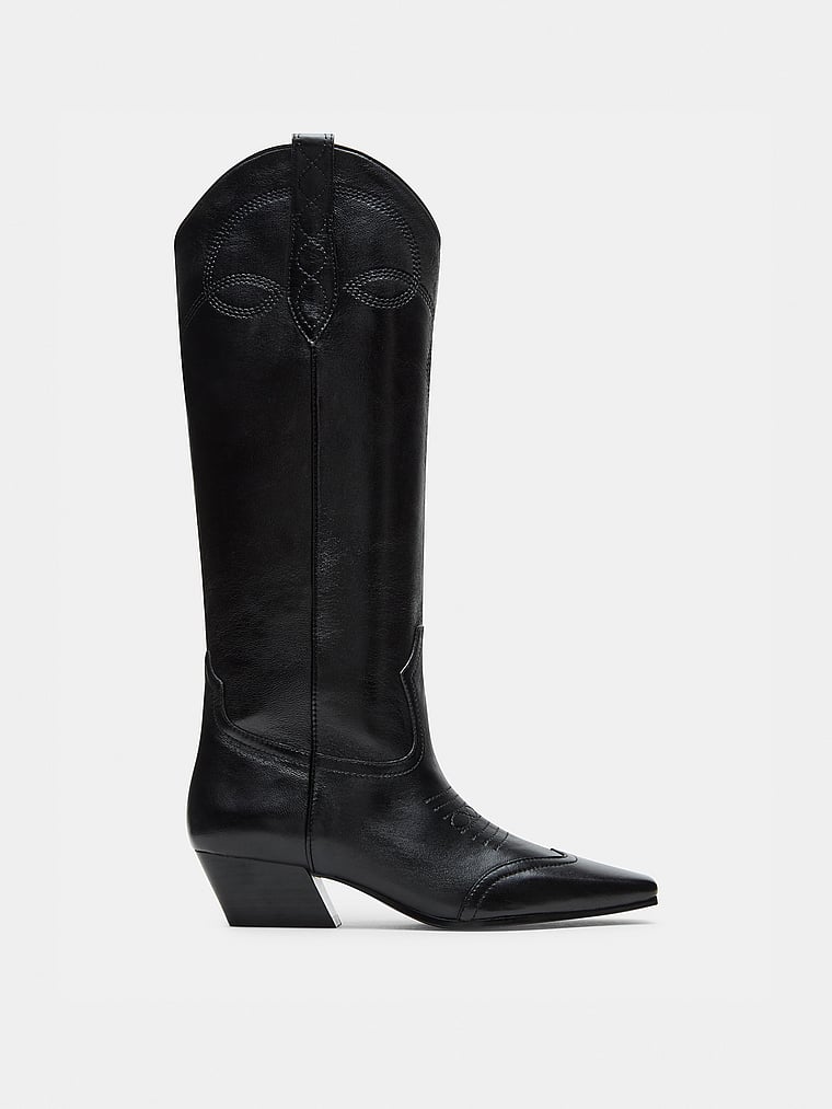 Steve Madden Dollie Black Leather Boots
