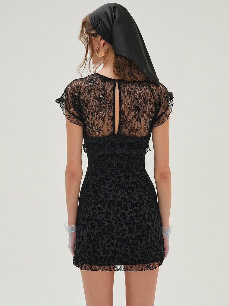 For Love & Lemons Midnight Velvet Mini Dress