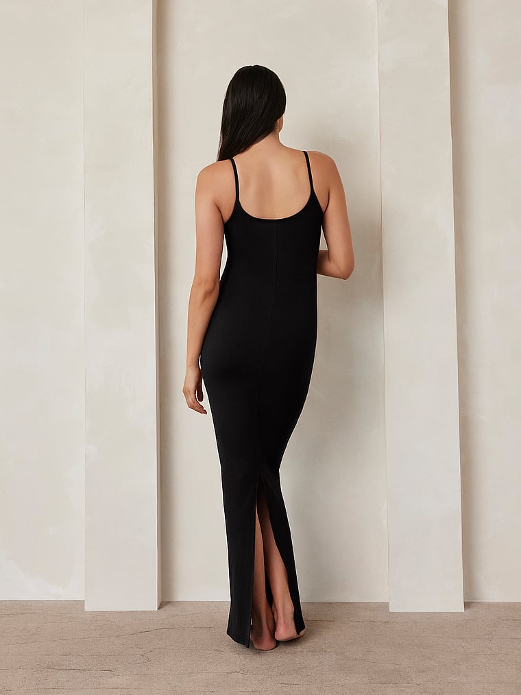 Bumpsuit Sculpting Rib Knit Maxi Dress