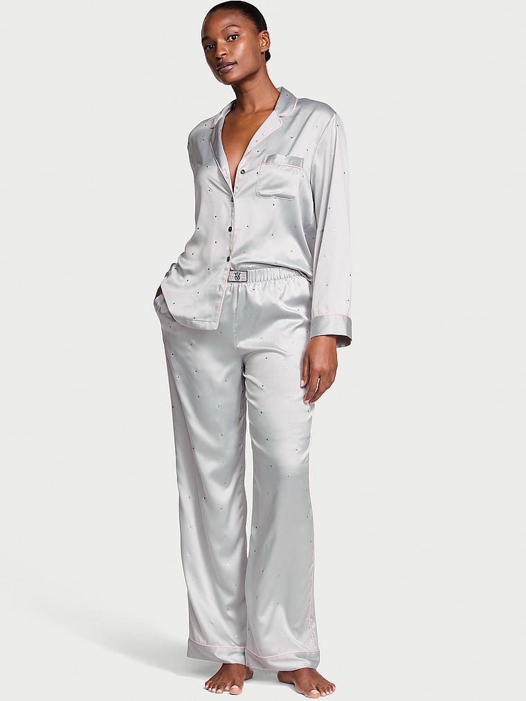 Victoria's Secret Glazed Satin Dew Drop Long Pajama Set