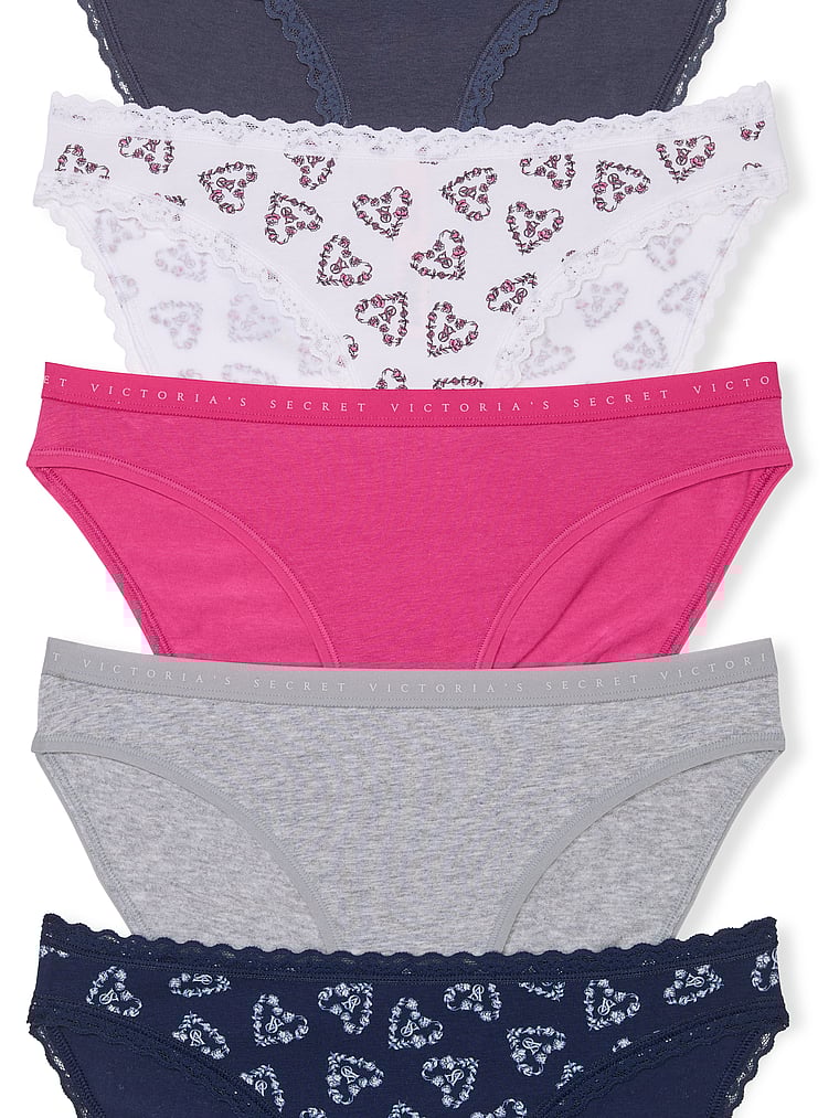 Victoria's Secret 5-Pack Stretch Cotton Bikini Panties Smooth