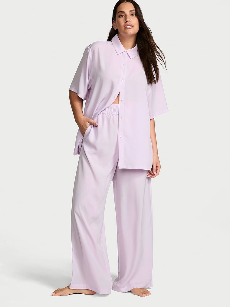 Victoria's Secret Luxe Crepe Long Pajama Set
