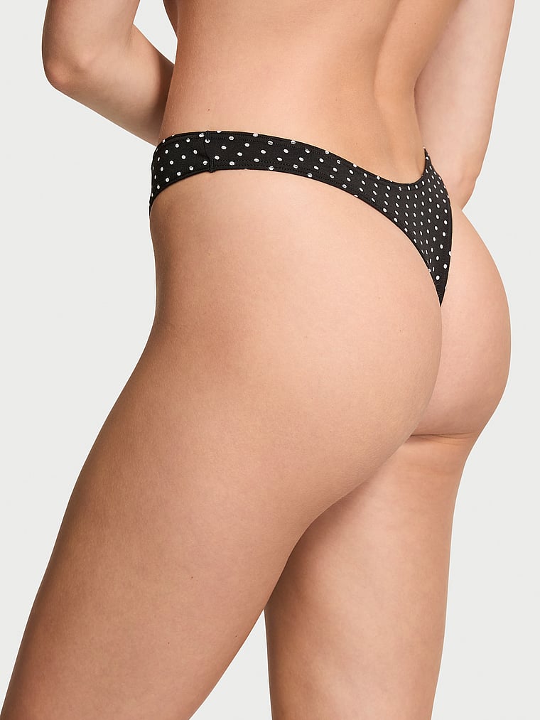 Victoria's Secret Stretch Cotton High-Leg Scoop Thong Panty Smooth