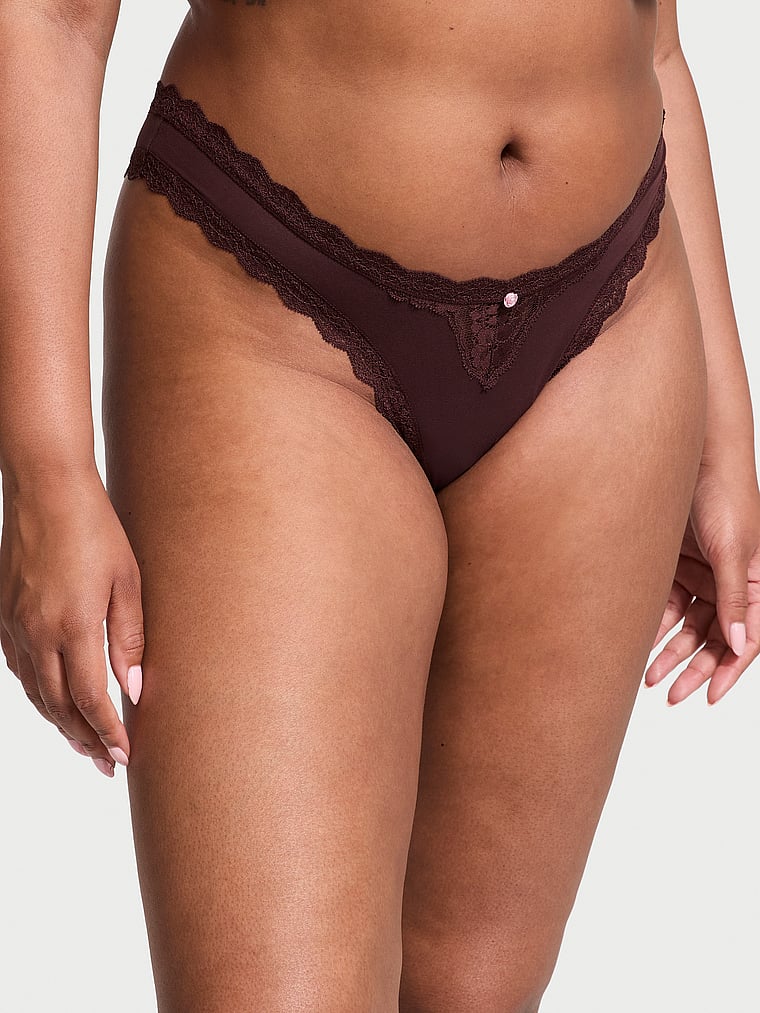 Dream Angels Lace-Trim Brazilian Panty Lace Trim