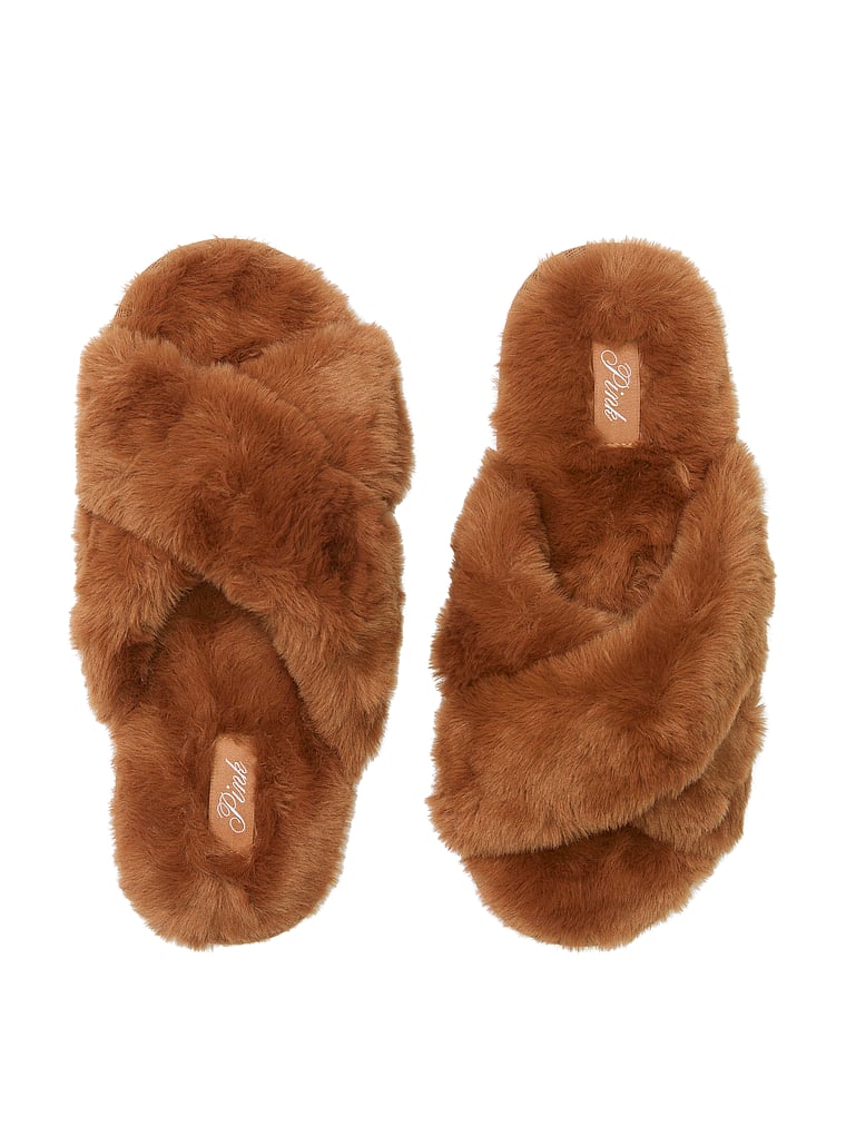 PINK Faux Fur Slippers