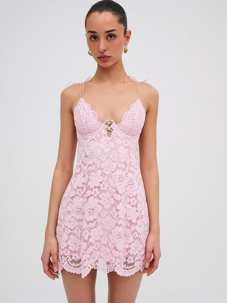 For Love & Lemons Creamsicle Lace Slip Dress