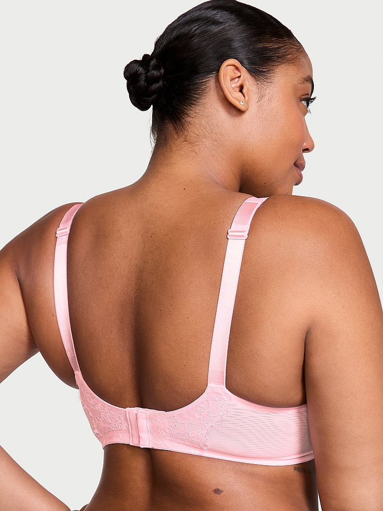 Very Sexy The Fabulous by Victoria's Secret Unlined Shine Strap Rose Lace Full-Cup Bra Lace