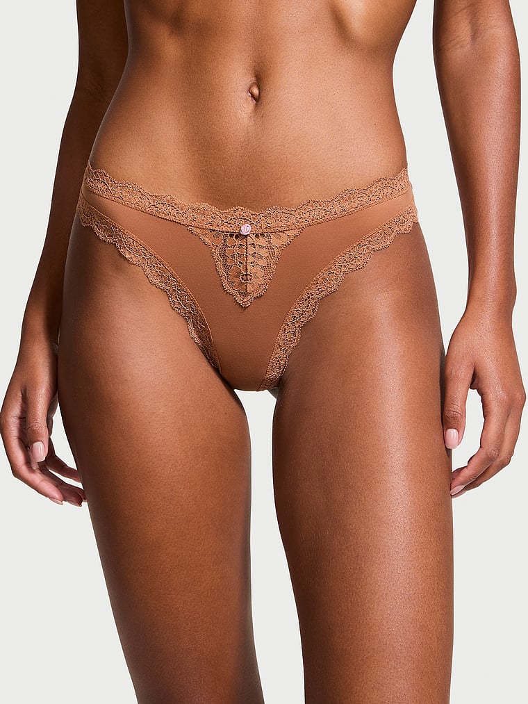 Dream Angels Lace-Trim Thong Panty Lace Trim
