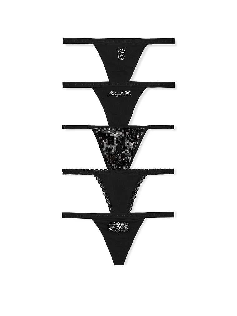Victoria's Secret 5-Pack Cotton V-String Panties Smooth