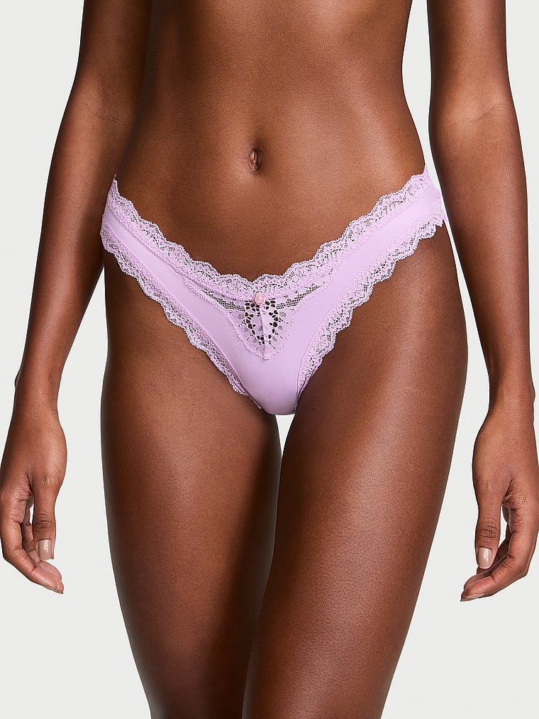 Dream Angels Lace-Trim Brazilian Panty Lace Trim