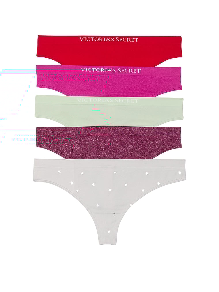 Victoria's Secret 5-Pack Seamless Thong Panties Smooth