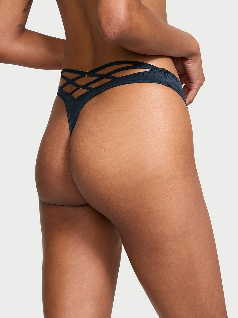 Very Sexy Strappy-Back High-Leg Thong Panty Smooth