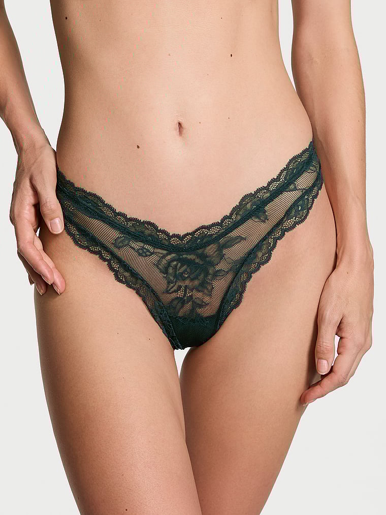 Very Sexy Rose Lace High-Leg Thong Panty Lace