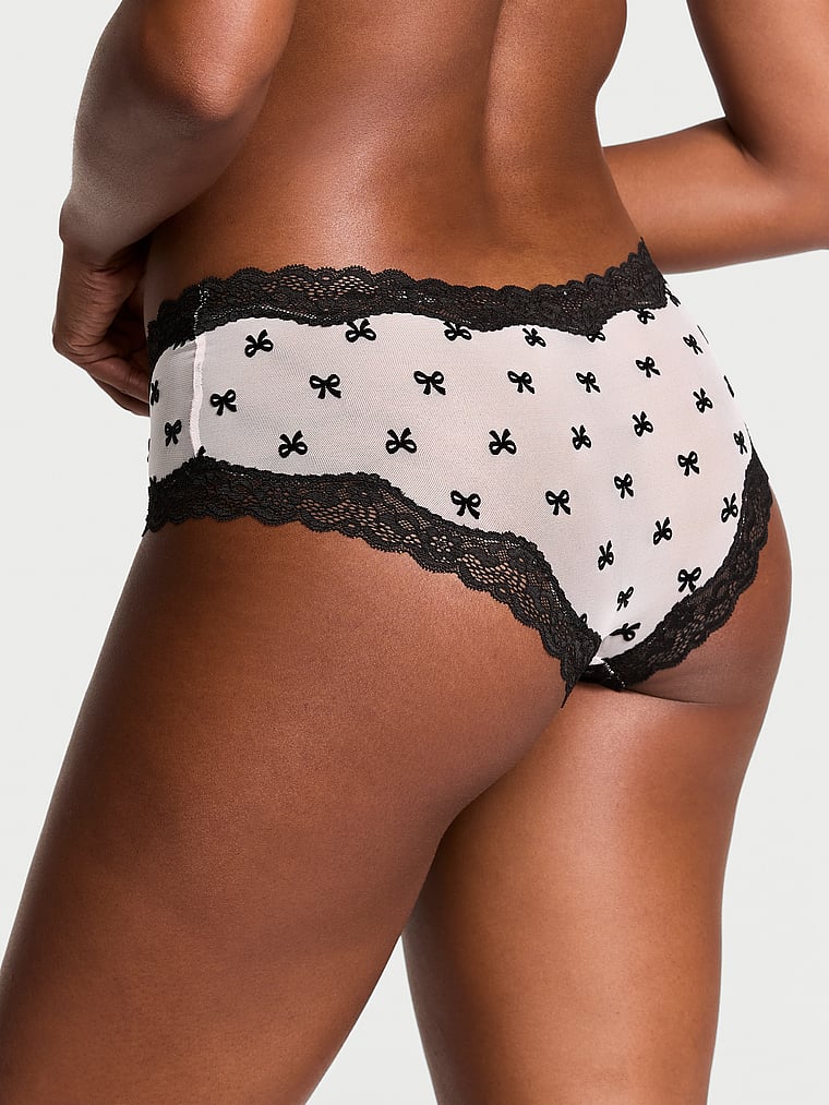 Victoria's Secret Tease Mesh Lace-Trim Cheeky Panty Mesh