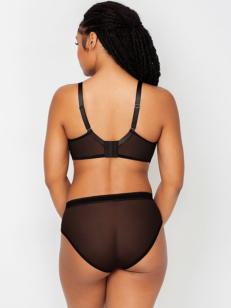 Curvy Couture Sheer Mesh High Leg Brief Panty
