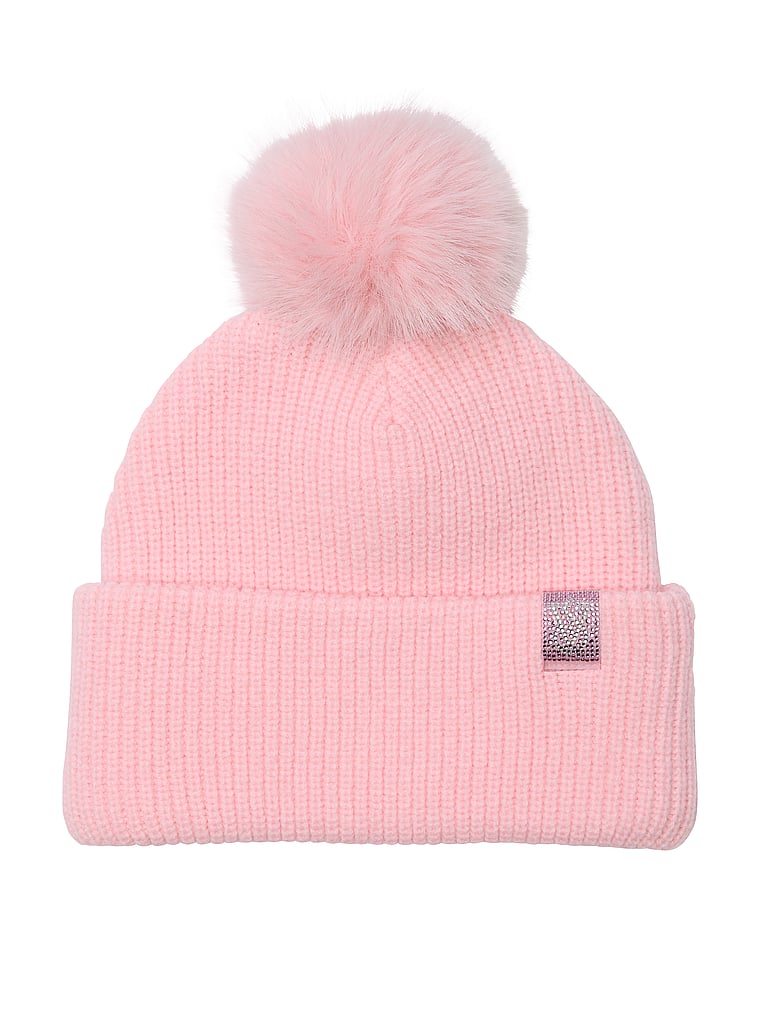 Victoria's Secret Bling Patch Pom Beanie