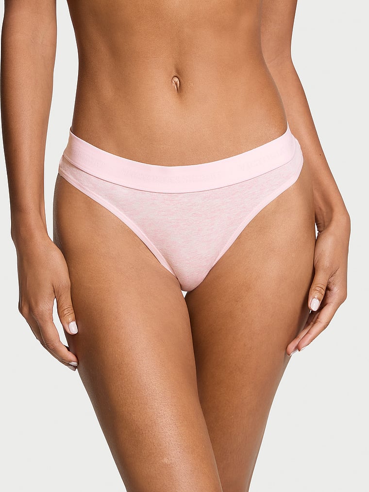 Cotton Logo Cotton Thong Panty Smooth