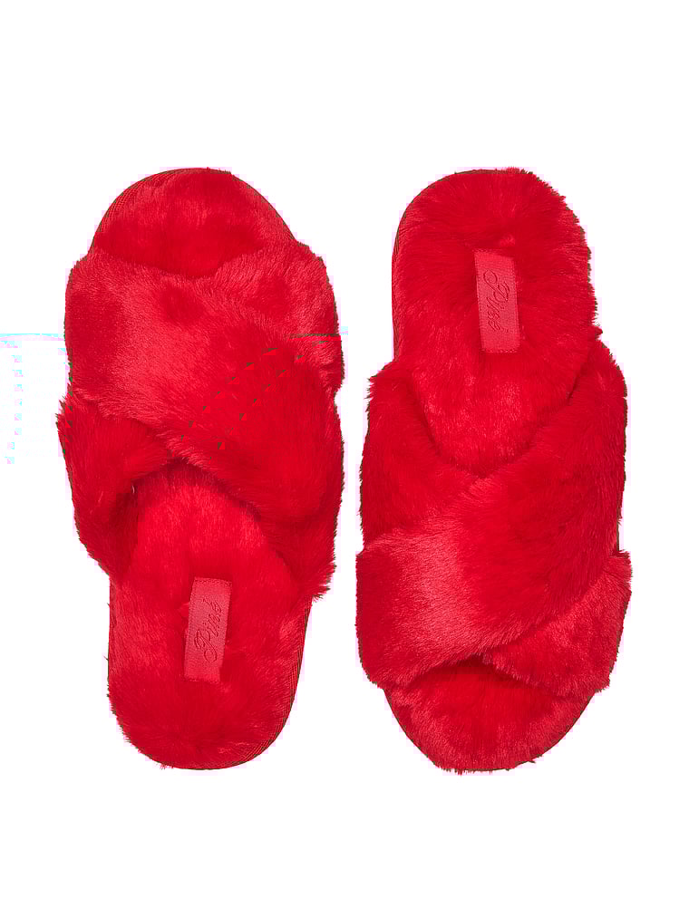 PINK Faux Fur Slippers