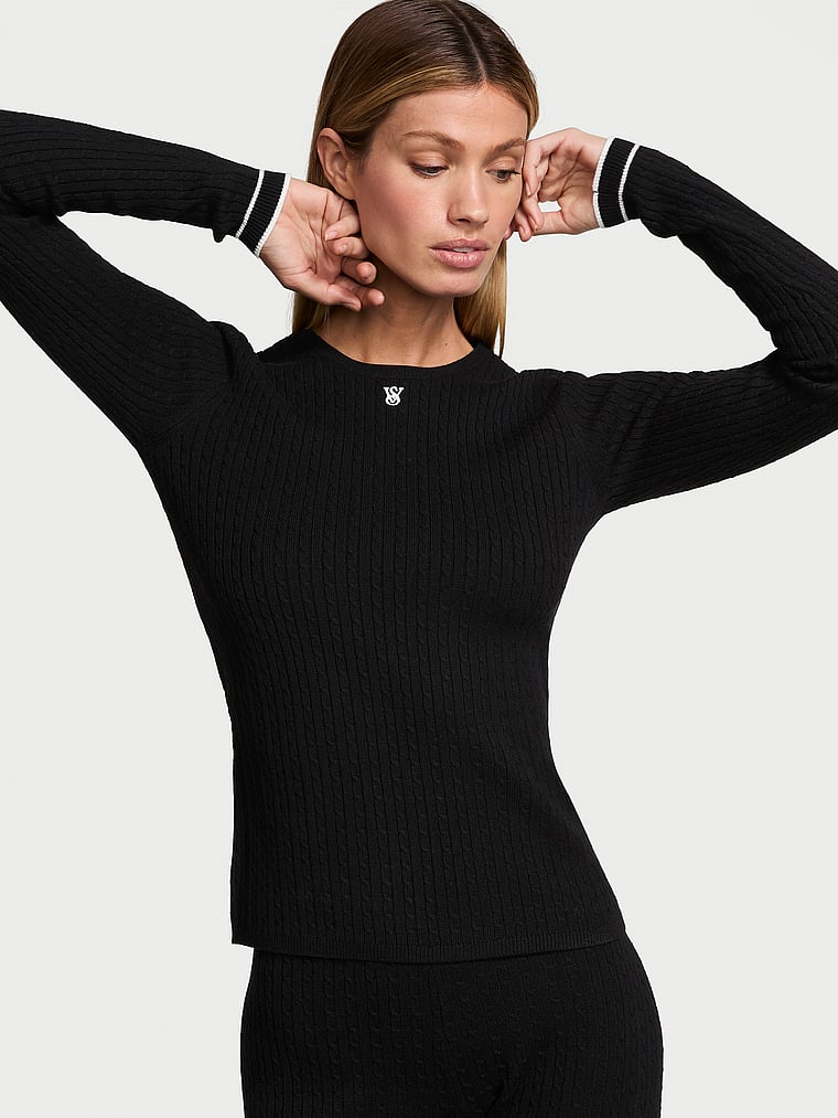 Victoria's Secret Luxe Cable-Knit Crewneck