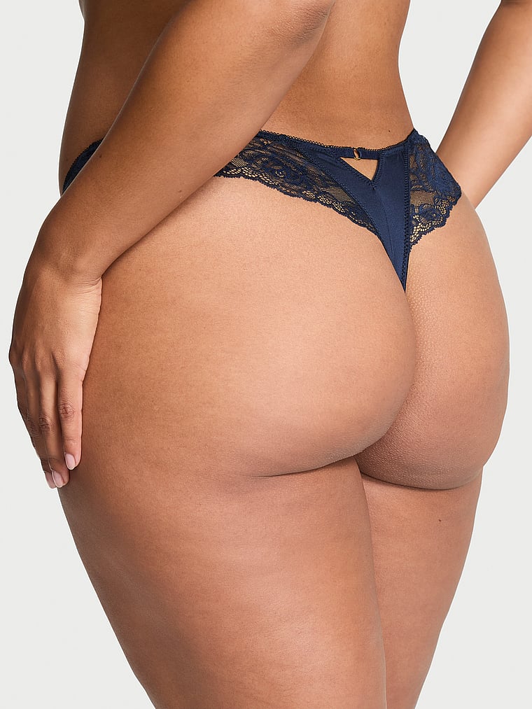 Very Sexy Rose Lace-Trim High-Leg Thong Panty Lace Trim