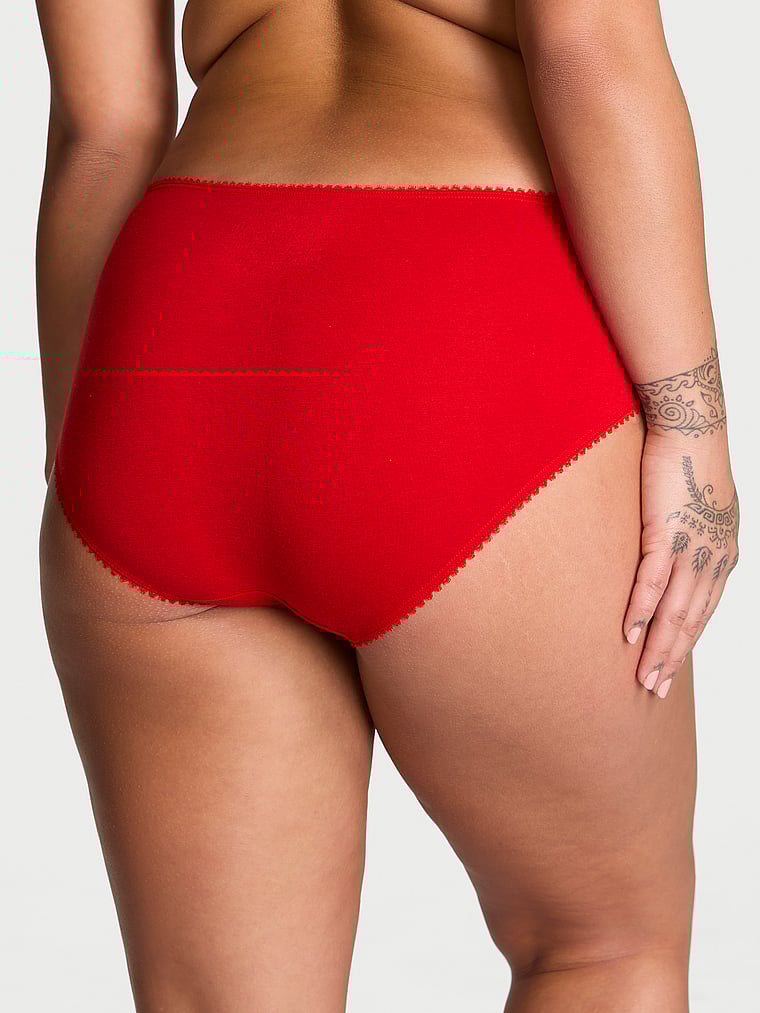 Victoria's Secret Stretch Cotton Dot Mesh Hiphugger Panty Smooth