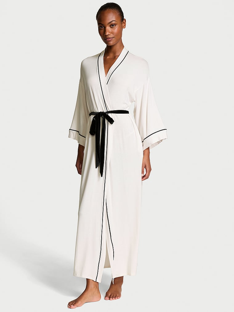 Victoria's Secret Modal Soft Velvet-Trim Maxi Robe