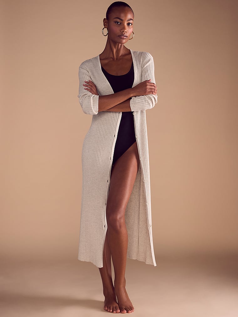 Victoria's Secret Luxe Cr��me Knit Cardigan Dress