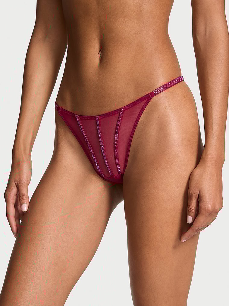 Very Sexy Sheer Shine Thong Panty Mesh