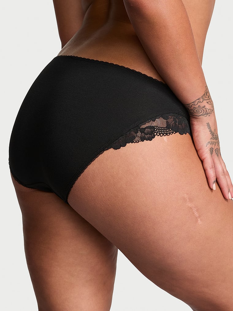 Victoria's Secret Stretch Cotton Lace-Trim Bikini Panty Novelty