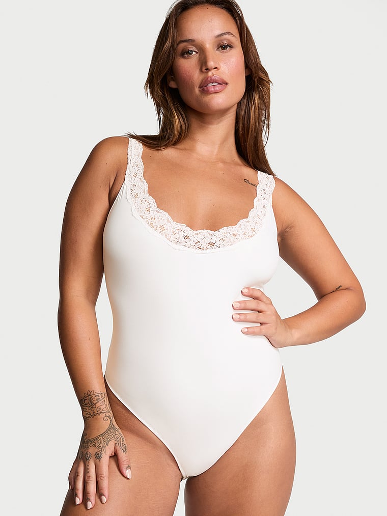 Very Sexy Smooth & Lace Scoop Bodysuit