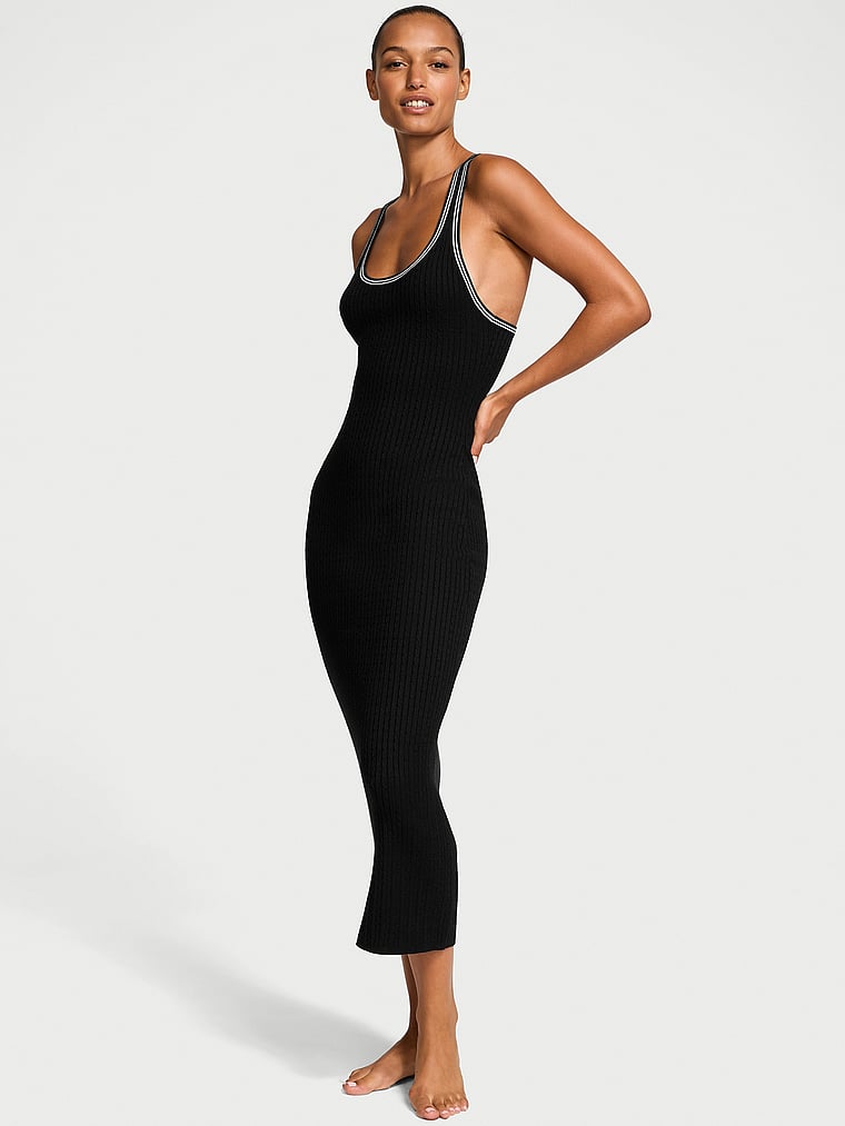 Victoria's Secret Luxe Cable-Knit Long Slip Dress