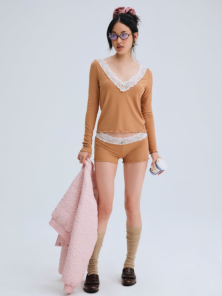For Love & Lemons Eisley Ribbed Knit Short