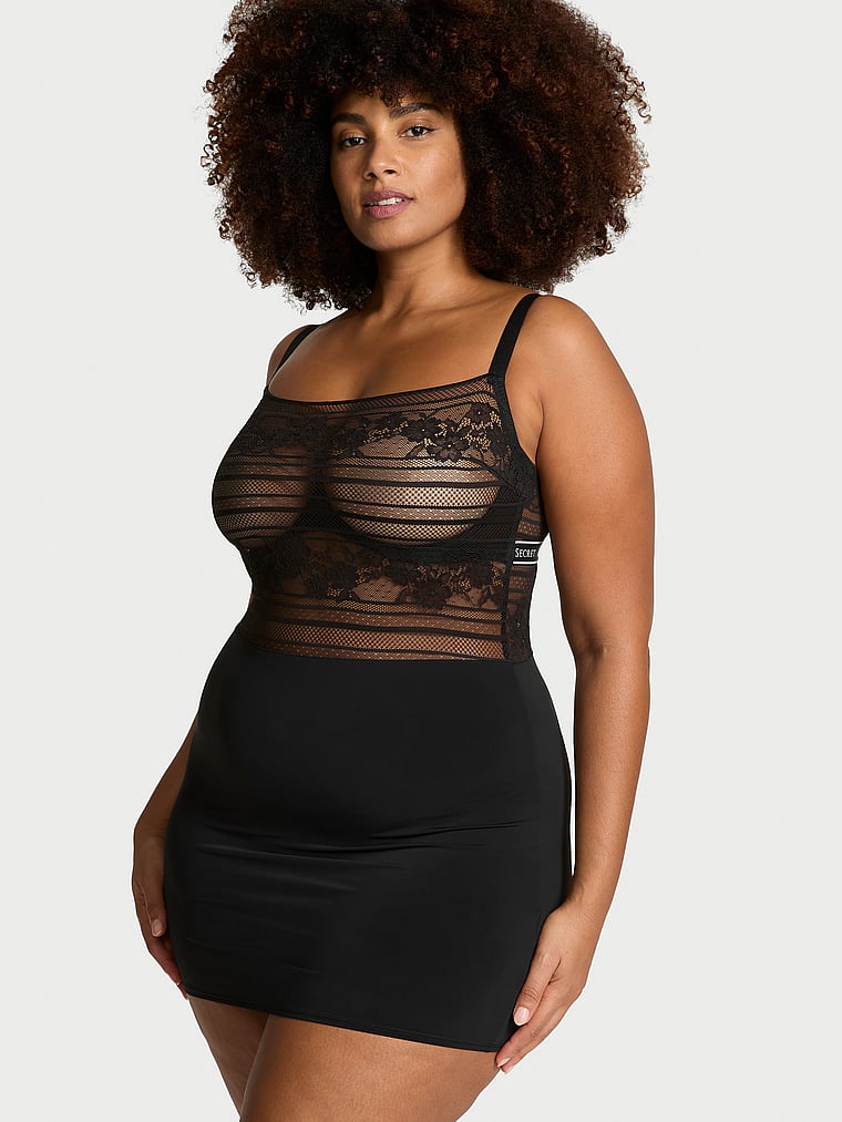 Victoria's Secret Lacie Striped Floral Slip Dress