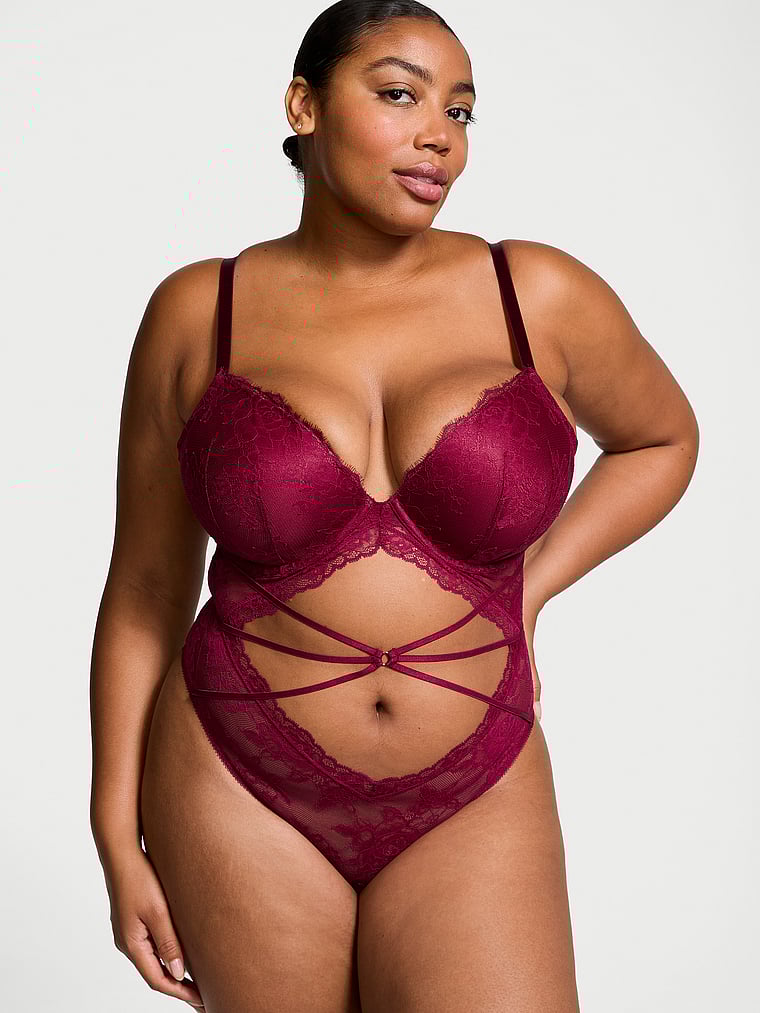 Very Sexy Rose Lace Strappy Teddy