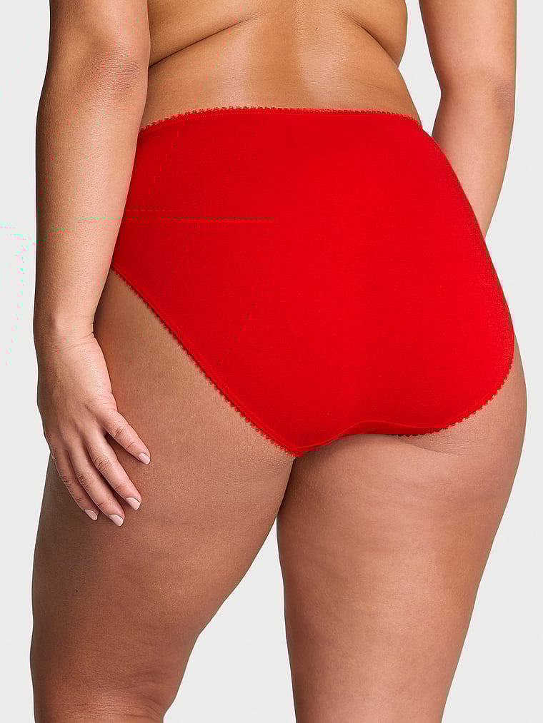 Victoria's Secret Stretch Cotton Dot Mesh High-Leg Brief Panty Novelty