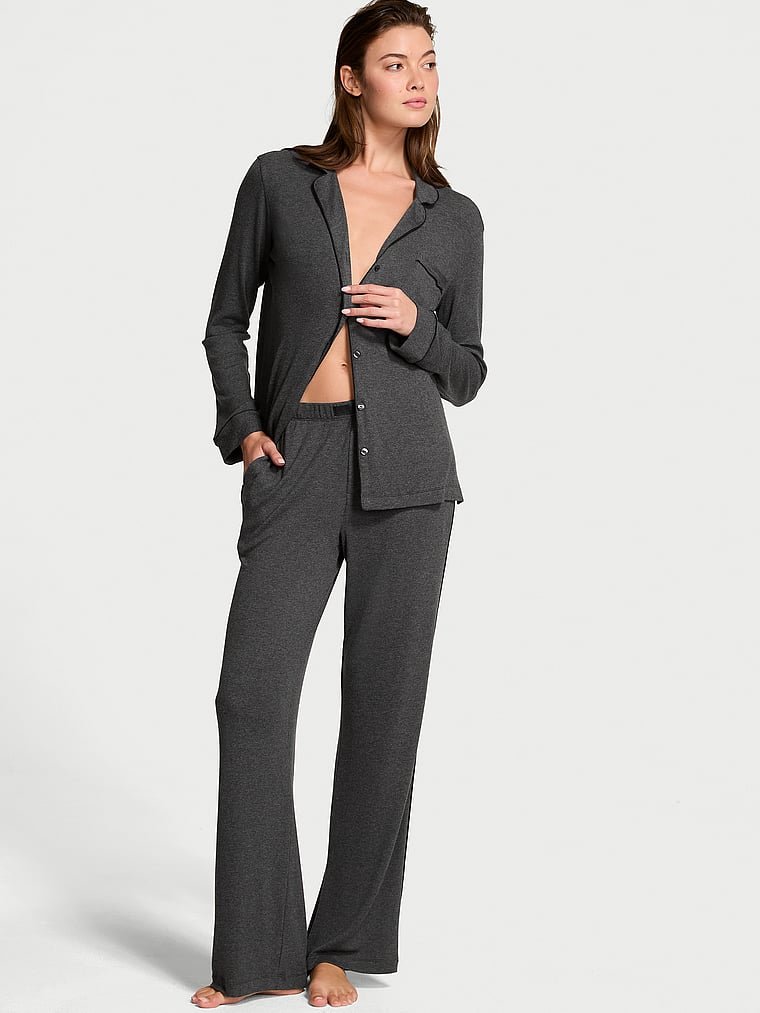 Victoria's Secret Ribbed Modal Long Pajama Set
