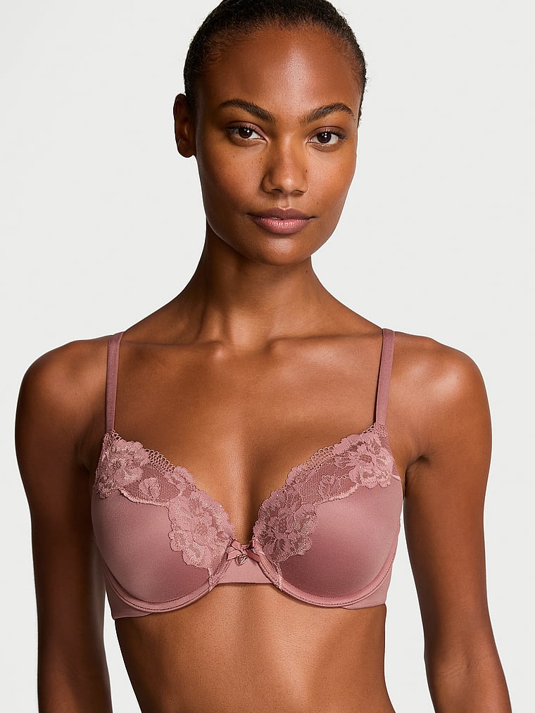 Body by Victoria Lace-Trim Push-Up Perfect Shape Bra Lace Trim