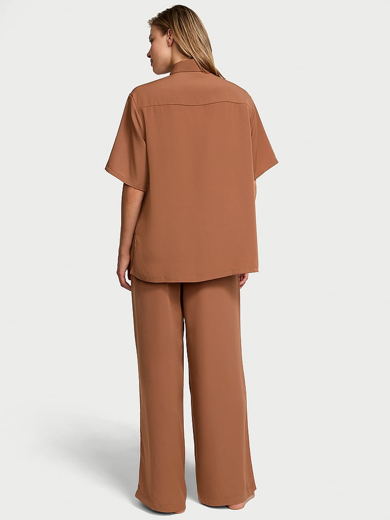Victoria's Secret Luxe Crepe Long Pajama Set
